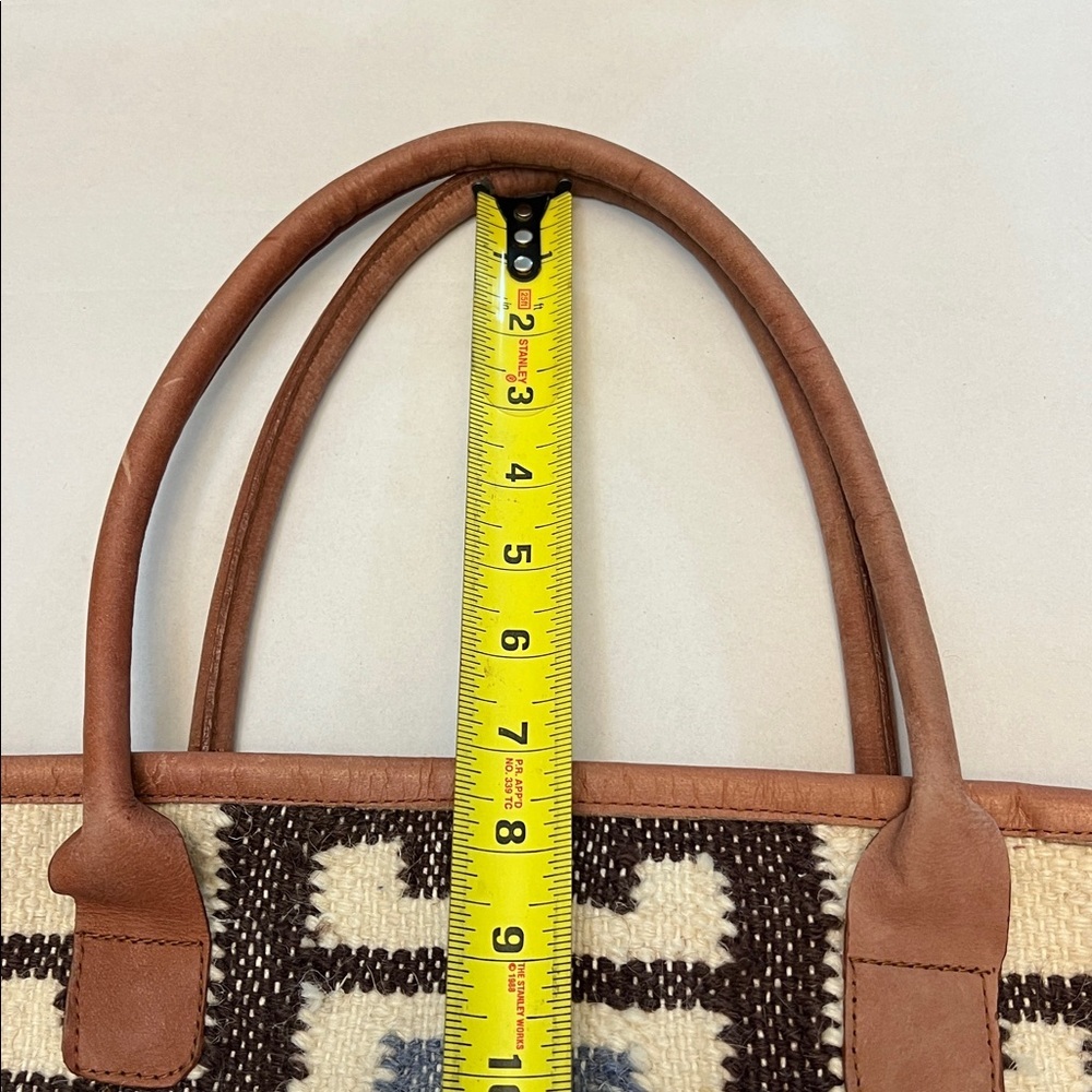 ANTHROPOLOGIE MO&CO. LEATHER & WOOL LARGE TOTE BAG - Picture 14 of 16